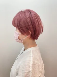 ピンクカラー ピンクパープル ピンクアッシュ 梅田ショートヘア