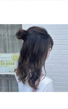 おだんごハーフアップヘアアレンジ