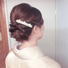 ヘアアレンジ　着付けアップスタイル