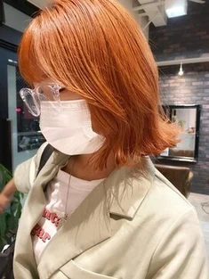 【CHESTER】ヨシンモリ オレンジヘア 外ハネボブ