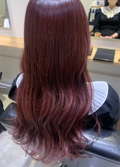 巻き髪ピンク