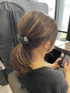 白髪染め 簡単ヘアアレンジ 明るい白髪染め 大阪梅田茶屋町