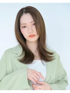 髪質改善ストレート☆大人かわいい/バンビブラウン/セミディ