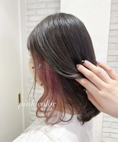 ピンクカラーヘアアレンジ