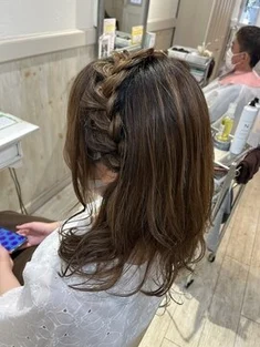 編み込みヘアセット